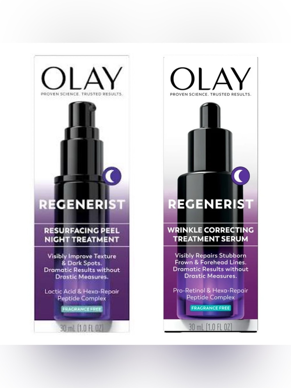 Olay Regenerist Night Serum & Night Resurfacing Treatment New